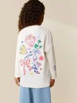 T-Shirts|Next White Charm - Top met lange mouwen en pailletten (3-16jr)