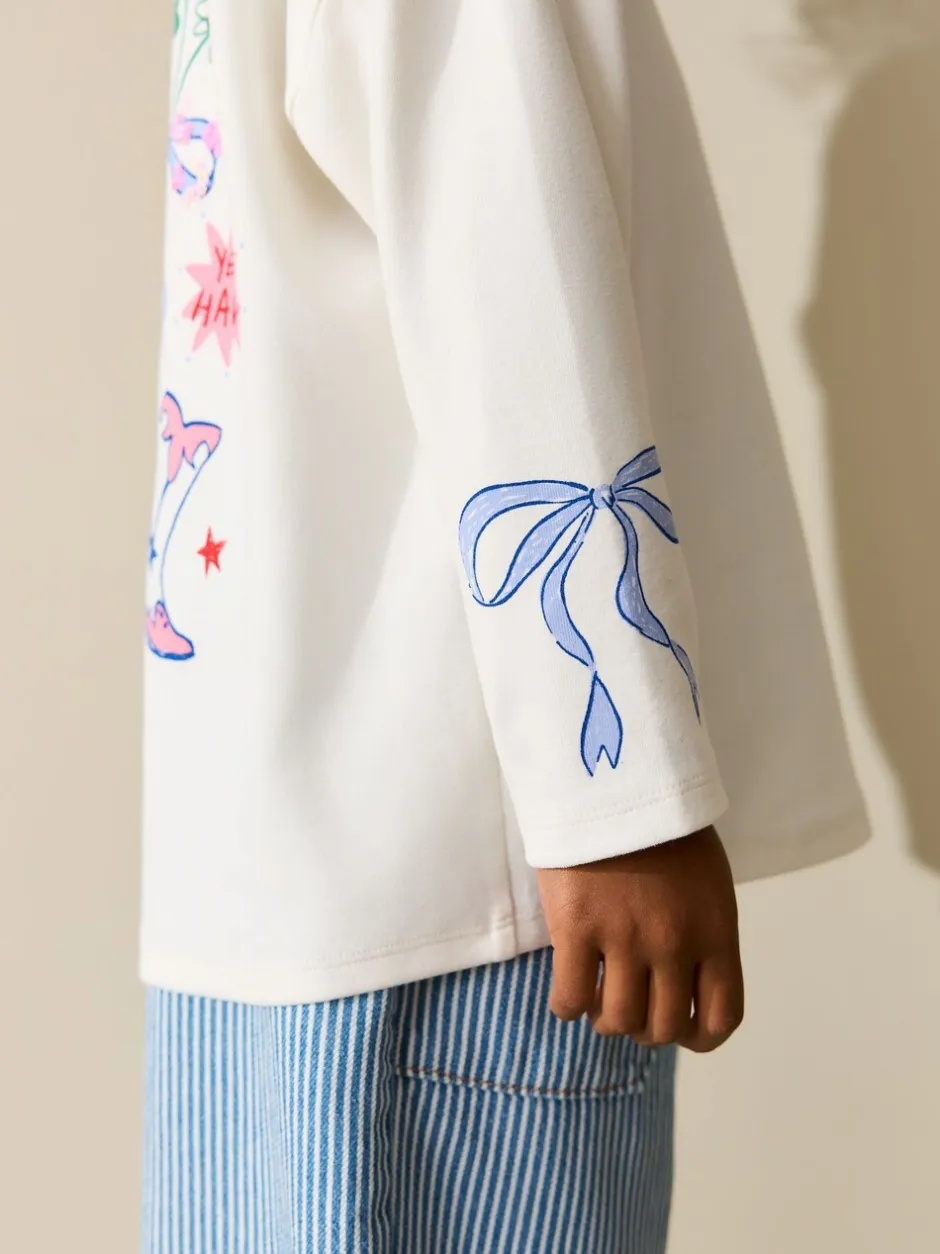 T-Shirts|Next White Charm - Top met lange mouwen en pailletten (3-16jr)