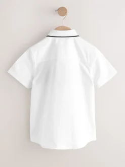 Shirts|Next White Check Splice - Short Sleeve Smart Shirt (3-16yrs)