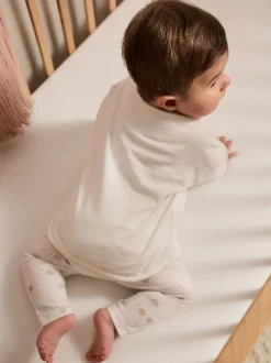 Sets En Outfits|Tops*Next White Delicate Safari - Babyset van top en legging (0mnd -2jr)