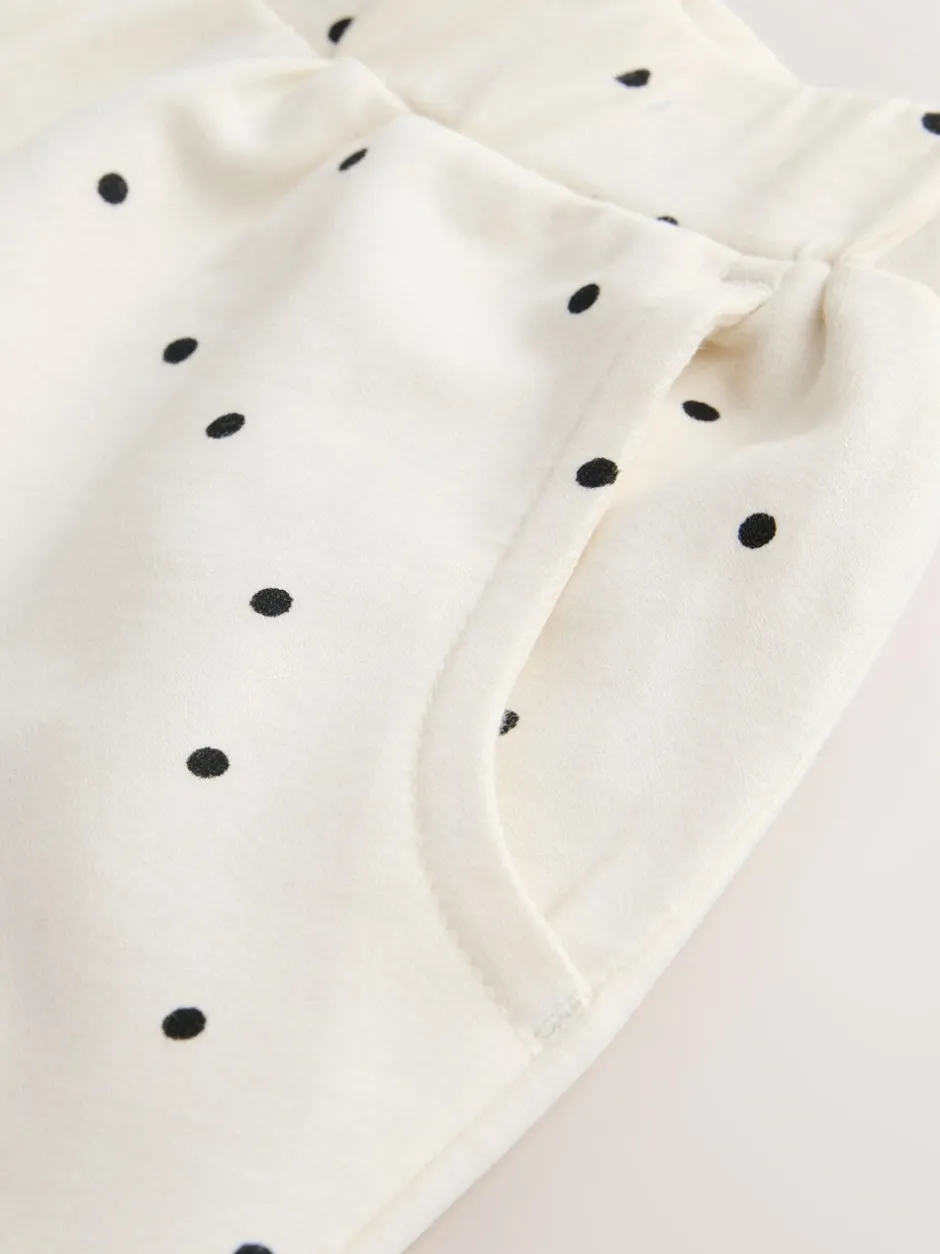 Broeken En Leggings|Next - Embellished Barrel Trousers (3mths-7yrs) White Mono Spot Bears