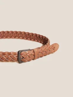 Riemen En Bretels|White Stuff geweven leren riem