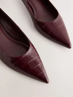 Schoenen Met Hakken*Next - Forever Comfort® Leather Point Toe Heels Wijn