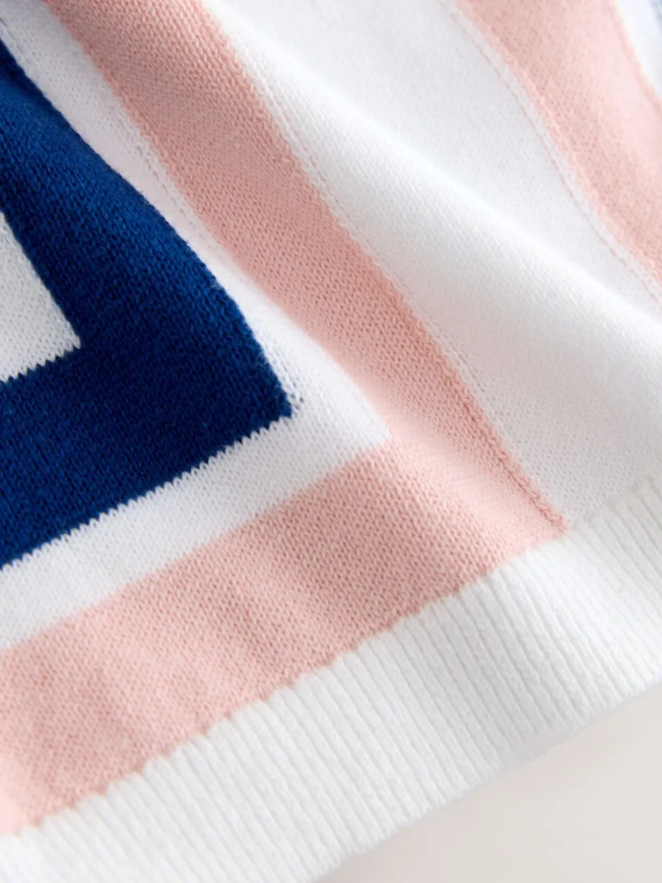 Truien En Breisels|Next - 100% katoenen gebreid poloshirt met rits bij de hals (3mnd-7jr) Wit