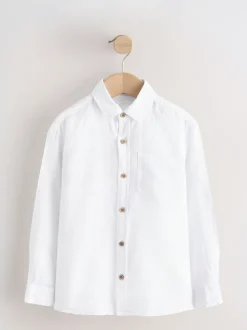 Shirts*Next - 100% linnen overhemd met lange mouwen (3-16jr) Wit