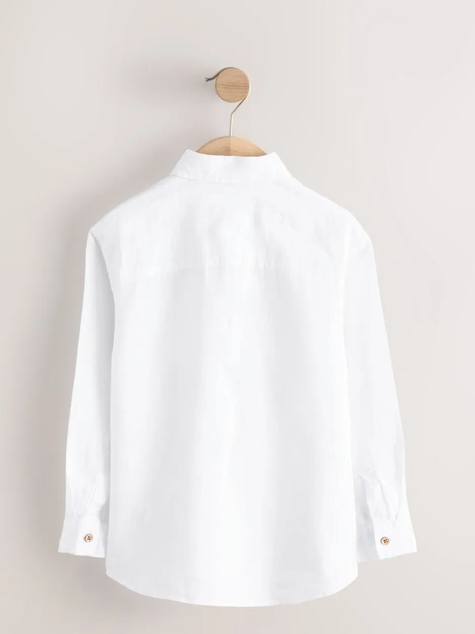 Shirts*Next - 100% linnen overhemd met lange mouwen (3-16jr) Wit