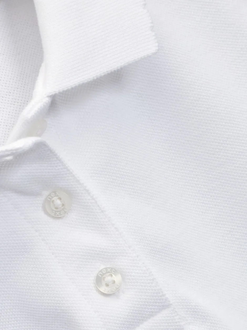 Schoolkleding|Tops*Next - 5 -pack 100% katoenen poloshirts met korte mouwen (3-16jaar) Wit