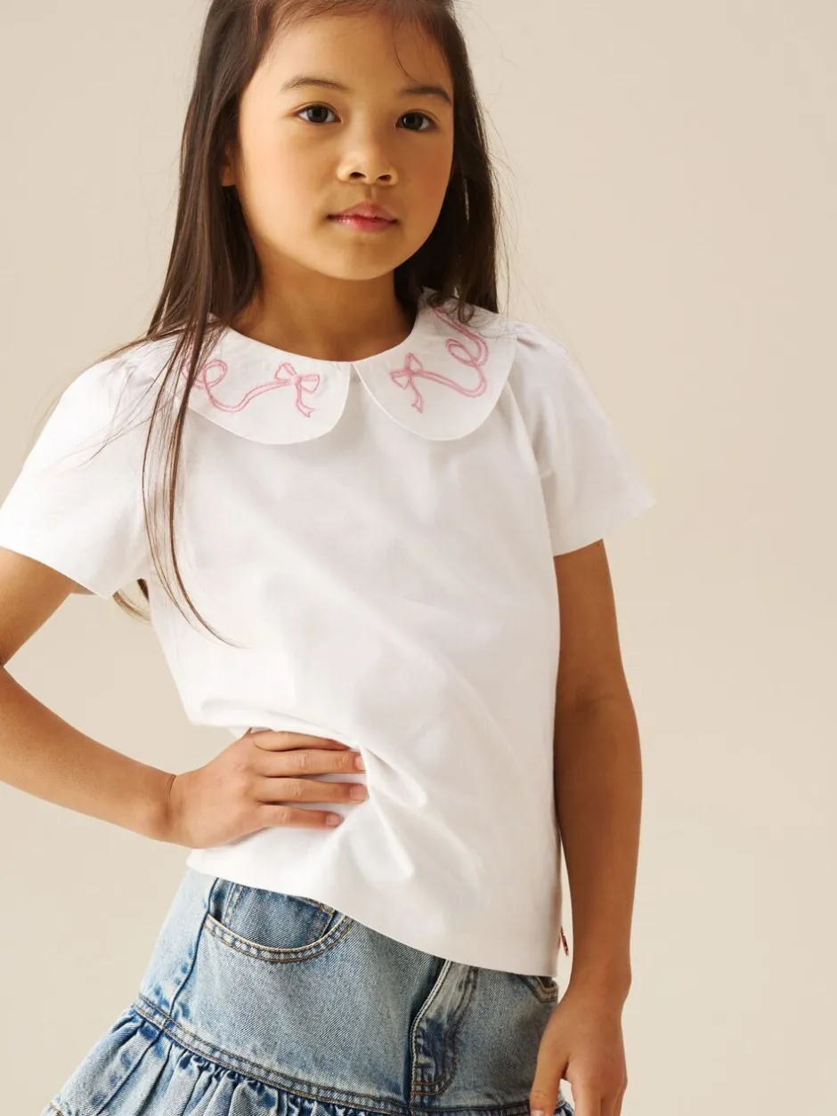 Overhemden En Blouses*Angel & Rocket - Emily Peter Pan Collar Blouse Wit
