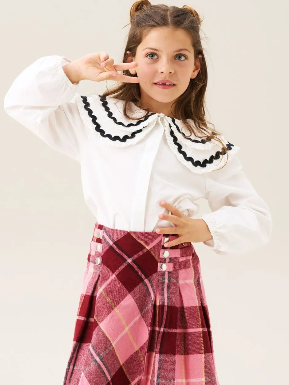 Overhemden En Blouses|Angel & Rocket - Leonie Double Collar Spot Blouse Wit