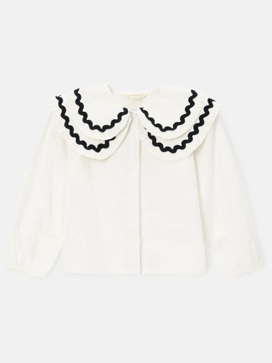 Overhemden En Blouses|Angel & Rocket - Leonie Double Collar Spot Blouse Wit