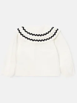 Overhemden En Blouses|Angel & Rocket - Leonie Double Collar Spot Blouse Wit