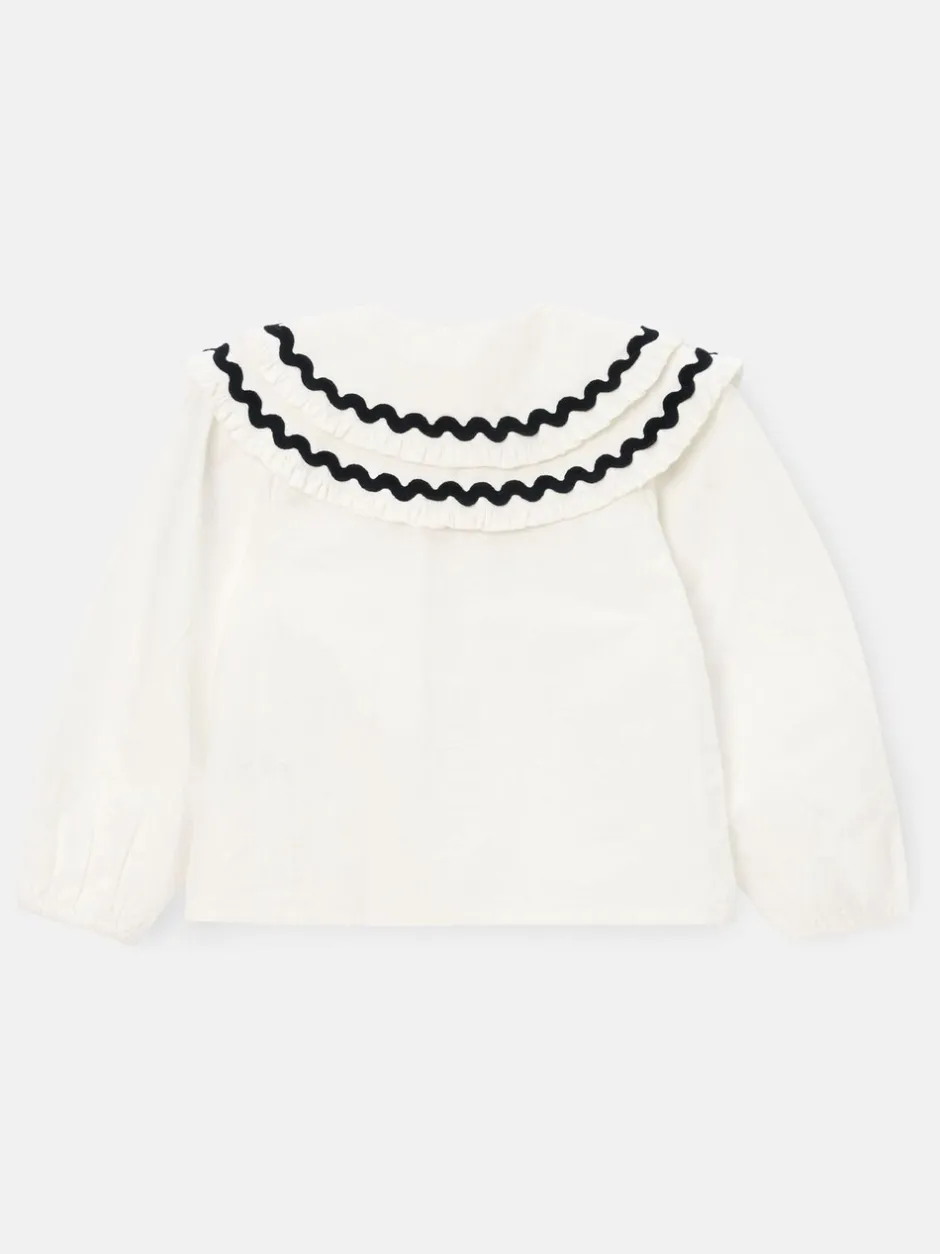 Overhemden En Blouses|Angel & Rocket - Leonie Double Collar Spot Blouse Wit