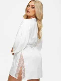 Badjassen*Ann Summers - Cherryann satijnen kimono Wit