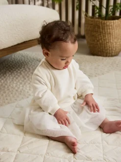 Gelegenheidskleding|Jurken*Next - Baby Twofer mesh jurk (0mnd -2jr) Wit
