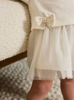 Gelegenheidskleding|Jurken*Next - Baby Twofer mesh jurk (0mnd -2jr) Wit