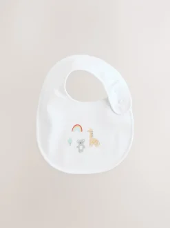 Rompertjes En Hemdjes|Rompertjes En Hemdjes*Next Wit - Babyslabbetjes met dierenprint 5 stuks