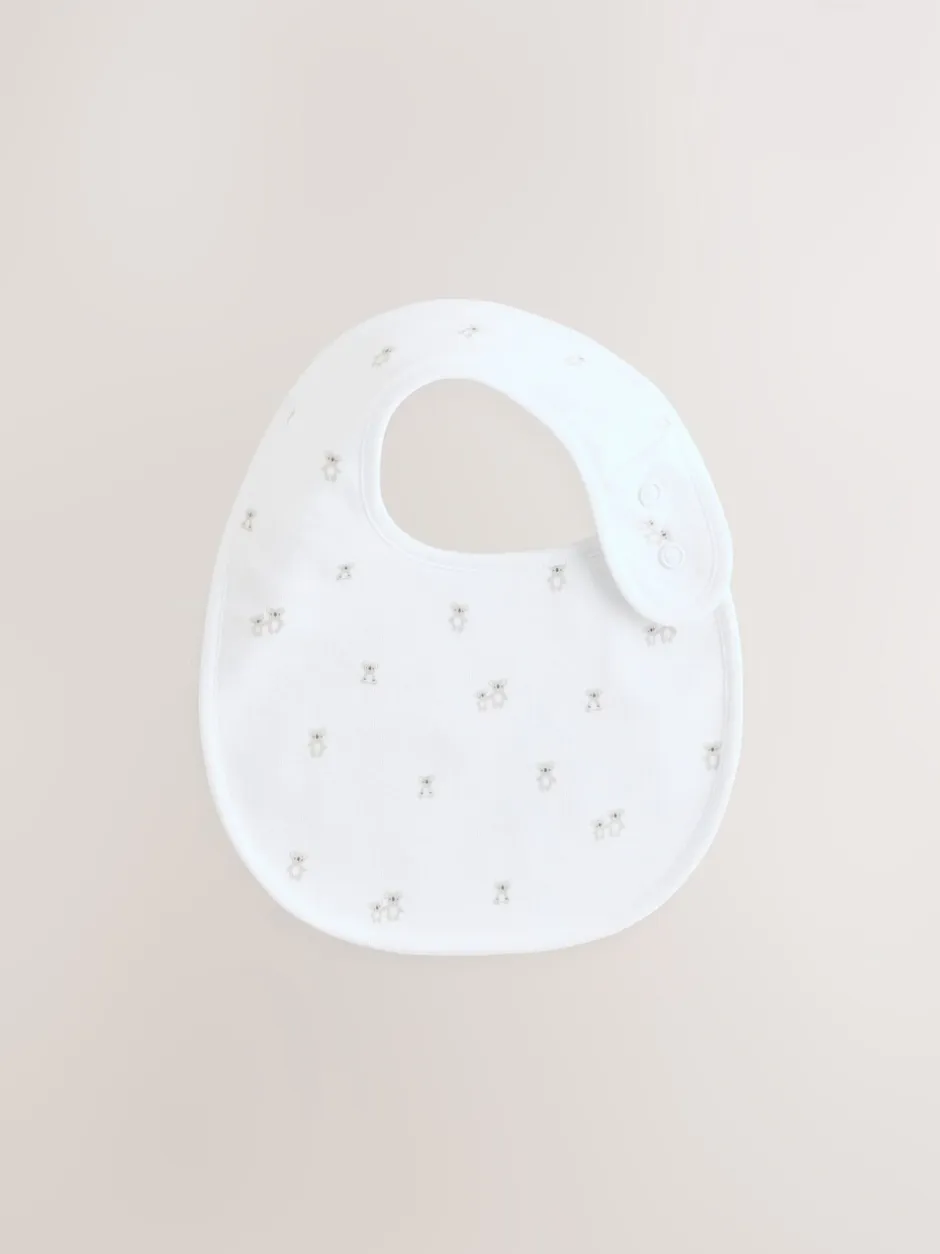 Rompertjes En Hemdjes|Rompertjes En Hemdjes*Next Wit - Babyslabbetjes met dierenprint 5 stuks