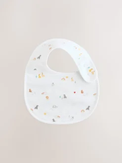 Rompertjes En Hemdjes|Rompertjes En Hemdjes*Next Wit - Babyslabbetjes met dierenprint 5 stuks