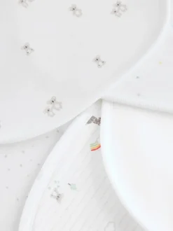 Rompertjes En Hemdjes|Rompertjes En Hemdjes*Next Wit - Babyslabbetjes met dierenprint 5 stuks