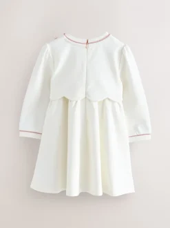 Jurken|Gelegenheidskleding*Baker by Ted Baker - Ponte-jurk met gegolfde rand Wit