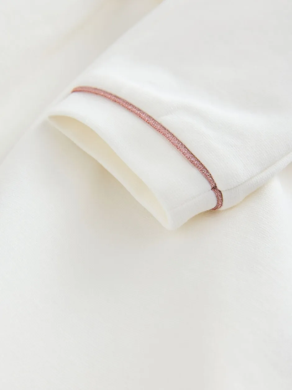 Jurken|Gelegenheidskleding*Baker by Ted Baker - Ponte-jurk met gegolfde rand Wit