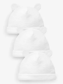 Mutsjes En Antikrabwantjes|Next - Beanie Jersey baby mutsen 3 set (0-12mnd) Wit