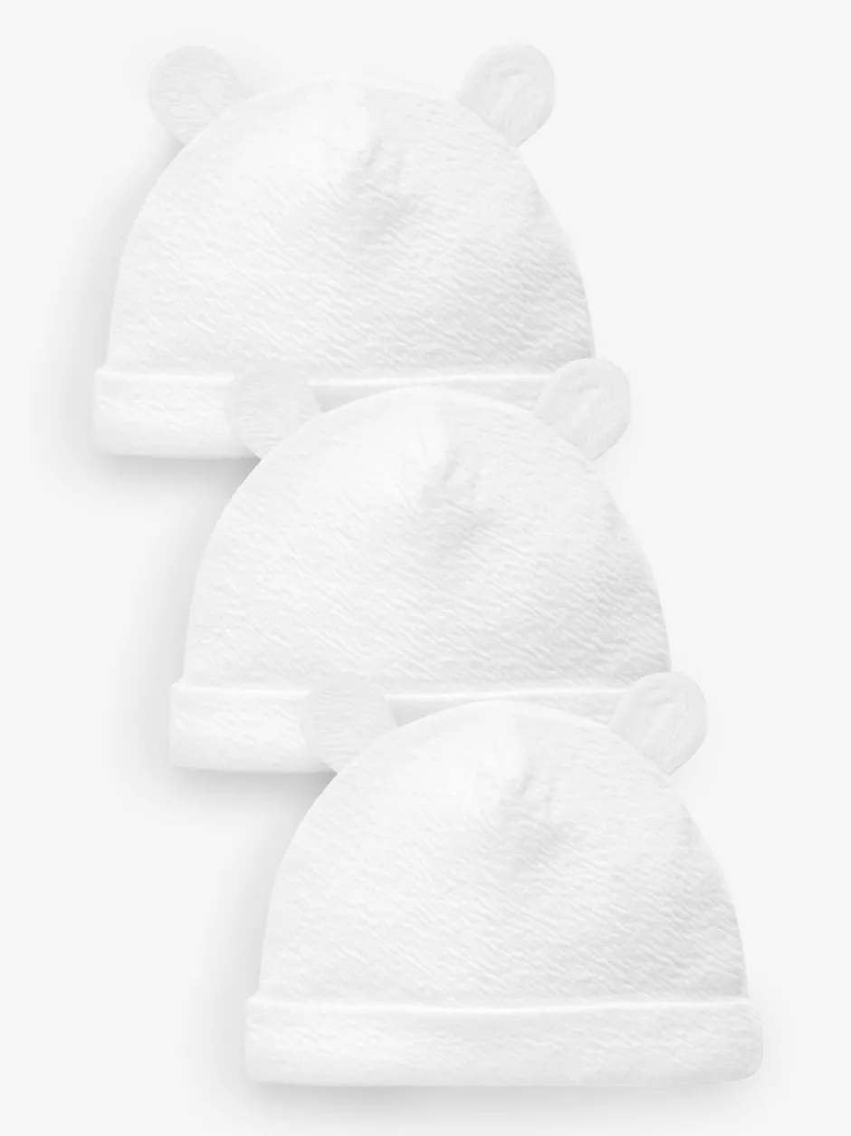 Mutsjes En Antikrabwantjes|Next - Beanie Jersey baby mutsen 3 set (0-12mnd) Wit