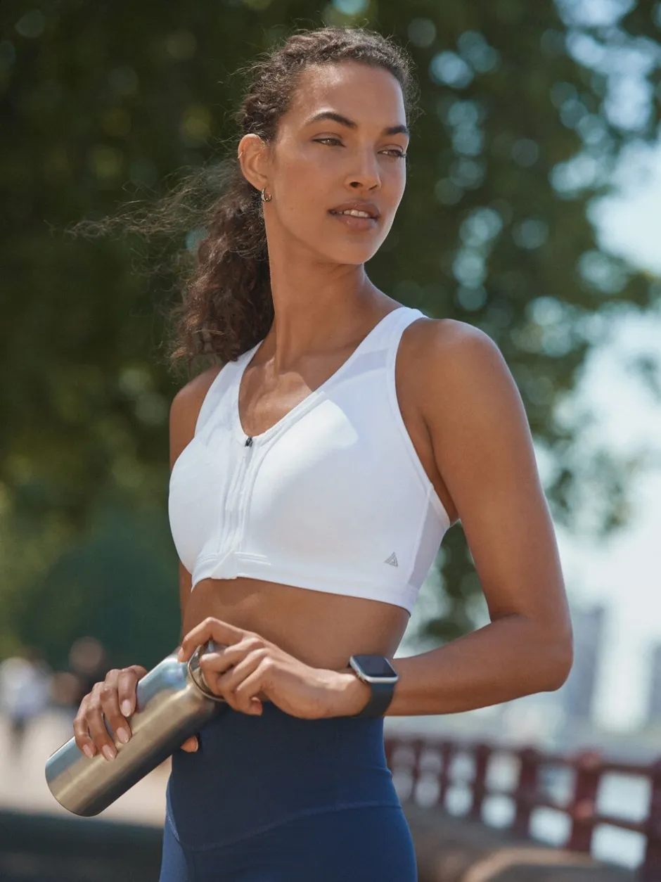 Sportkleding|Beha's*Next - B-GG Active Sports high impact Dry Tech-sportbeha met rits aan de voorkant Wit