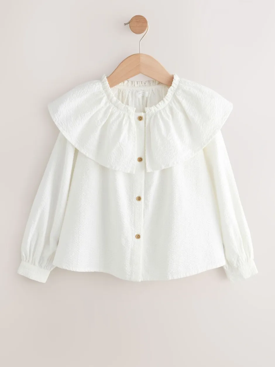 Overhemden En Blouses*Next Wit - Blouse met ruches aan de kraag (3-16jr)