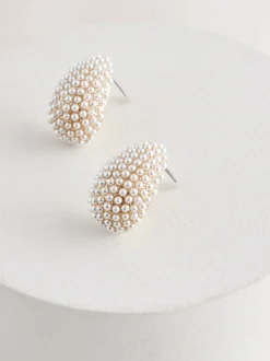 Sieraden|Next Wit - Bruidsoorknopjes met traanvormig pareleffect
