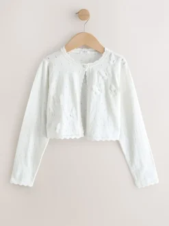 Gebreide Kleding*Next Wit - Butterfly Occasion Shrug (3-16yrs)