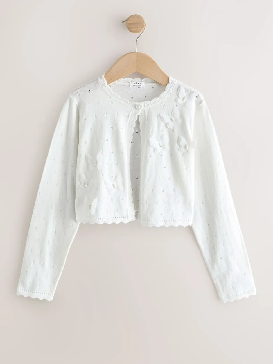 Gebreide Kleding*Next Wit - Butterfly Occasion Shrug (3-16yrs)