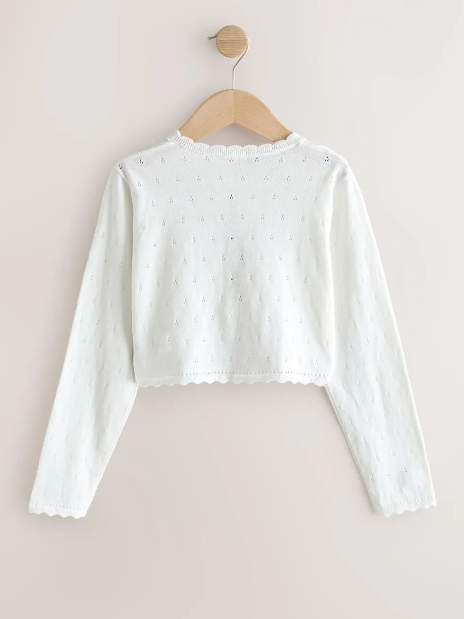 Gebreide Kleding*Next Wit - Butterfly Occasion Shrug (3-16yrs)