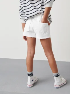 Shorts En Rokken*Next Wit - Denim shorts met rafels (3-16jr)