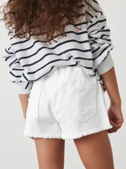 Shorts En Rokken*Next Wit - Denim shorts met rafels (3-16jr)