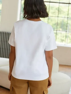 Tops En T-Shirts*Next Wit - Dik T-shirt met ronde hals en korte mouwen