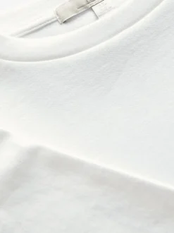 Tops En T-Shirts*Next Wit - Dik T-shirt met ronde hals en korte mouwen
