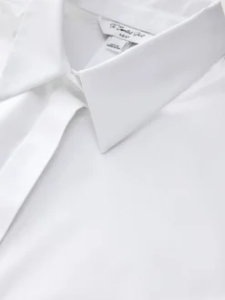 Blouses En Overhemden|Tops En T-Shirts|Next - Fitted Stretch Essential Long Sleeve Shirts 2 Pack Wit