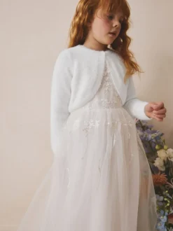 Gebreide Kleding*Next - Fluffy Occasion Shrug (12mths-16yrs) Wit