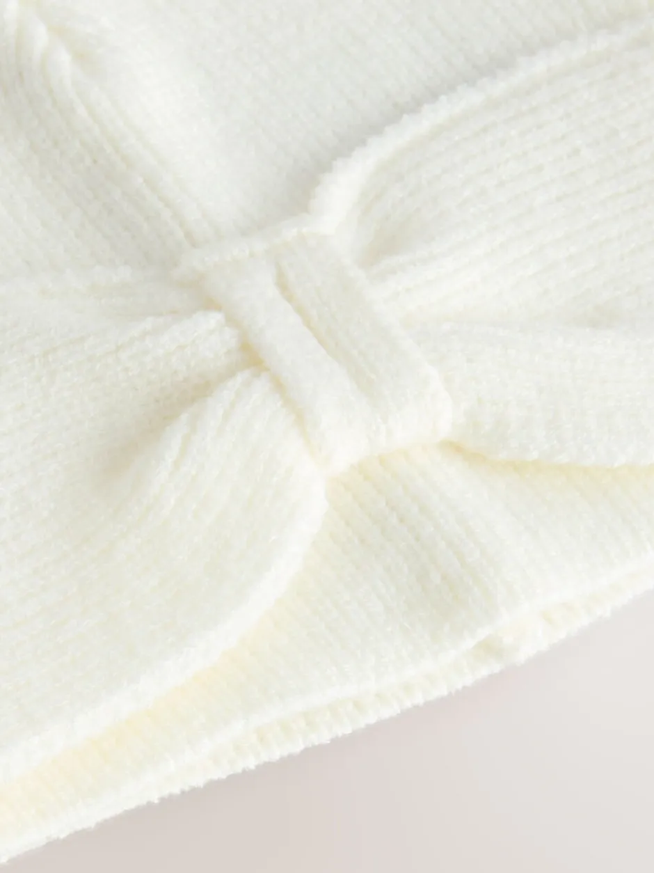 Mutsen, Handschoenen En Sjaals*Next - Gebreide babymuts met strik en tulband (0mnd-2jr) Wit