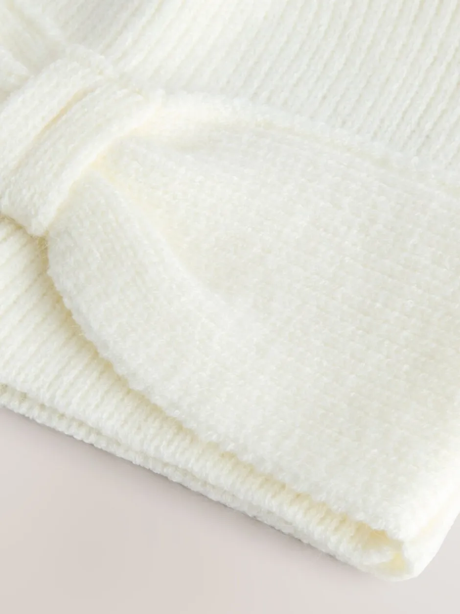 Mutsen, Handschoenen En Sjaals*Next - Gebreide babymuts met strik en tulband (0mnd-2jr) Wit