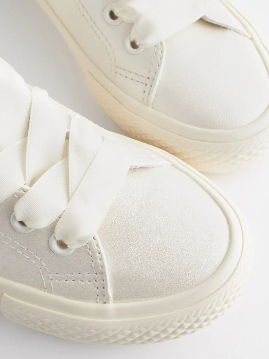 Sneakers|Next Wit - Gelegenheids-Tulle trainers met Vetersluiting