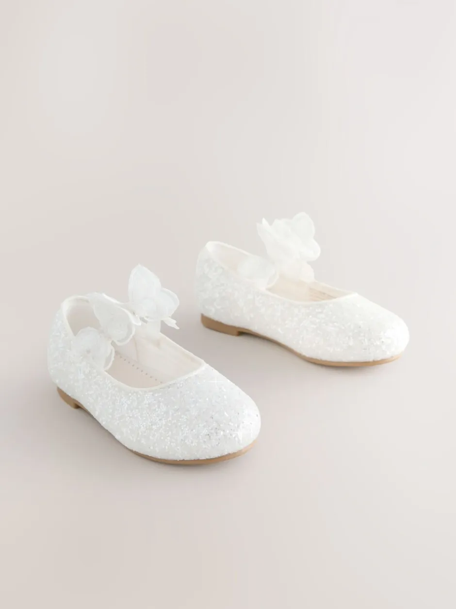 Gelegenheidskleding|Next - Glitter vlinderbandjes gelegenheidsschoenen Wit