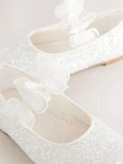 Gelegenheidskleding|Next - Glitter vlinderbandjes gelegenheidsschoenen Wit