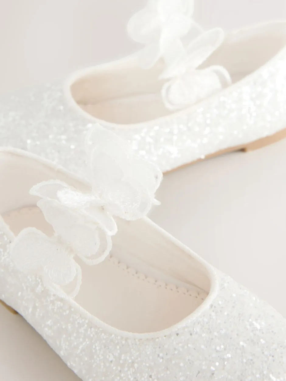 Gelegenheidskleding|Next - Glitter vlinderbandjes gelegenheidsschoenen Wit