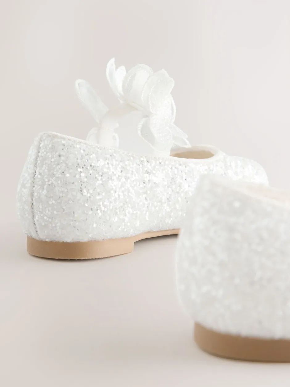 Gelegenheidskleding|Next - Glitter vlinderbandjes gelegenheidsschoenen Wit