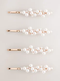 Mutsen, Handschoenen En Sjaals|Sieraden*Next Wit - Haarspelden met pareleffect