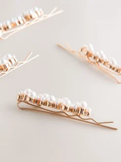 Mutsen, Handschoenen En Sjaals|Sieraden*Next Wit - Haarspelden met pareleffect