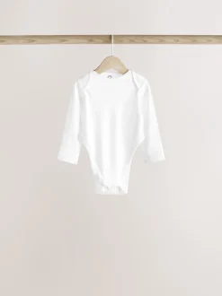 Rompertjes En Hemdjes|Rompertjes En Hemdjes*Next Wit - Hip Dysplasia Baby Long Sleeve Bodysuits 5 Pack