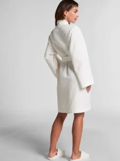 Badjassen|Hunkemoller - Hunkemöller Waffle White Bathrobe Wit